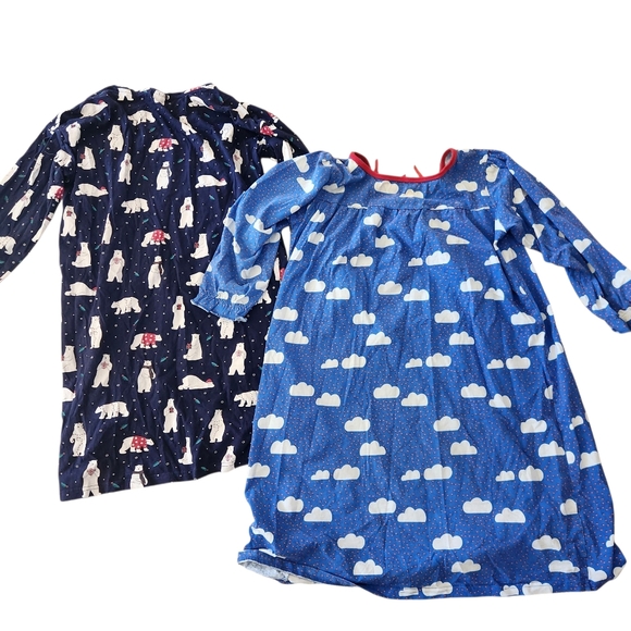Lot Of Two Girls Nightgowns Navy Blue Clouds Polar Bears Cotton European 10-12 - Picture 9 of 9